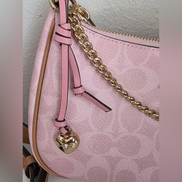 🤑🤑🤑COACH Mollie Tote Bag 25 In Signature Powder Pink - Picture 5 of 6